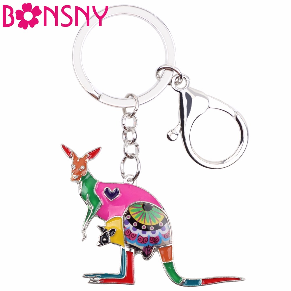 Women'S Kangaroo Bags - Bonsny emalia kwiatowy Australia kangury brelok