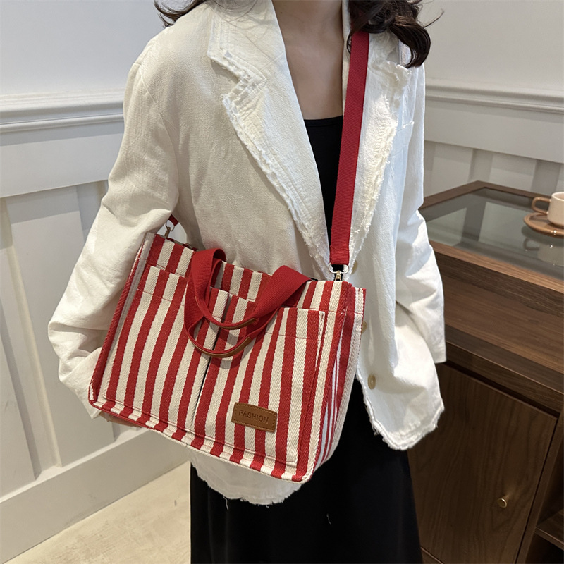 Duża torba płócienna w paski,  – Women Bags For Work recenzja i cena