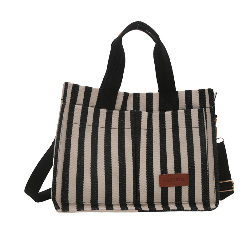 Duża torba płócienna w paski,  – Women Bags For Work recenzja i cena
