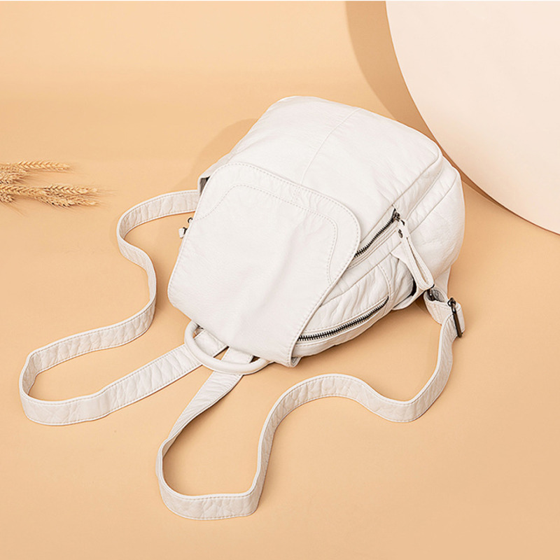 Plecak damski biały sprany ple – Mini Backpack Women recenzja i cena
