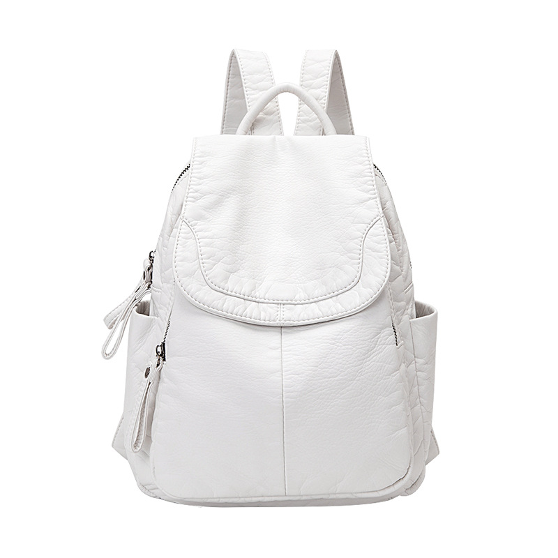 Plecak damski biały sprany ple – Mini Backpack Women recenzja i cena